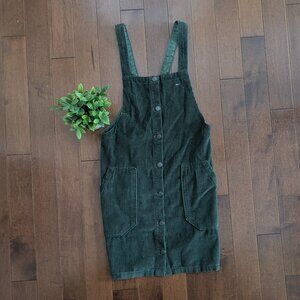 TOMMY HILFIGER FOREST GREEN VINTAGE CORDUROY OVERALL DRESS